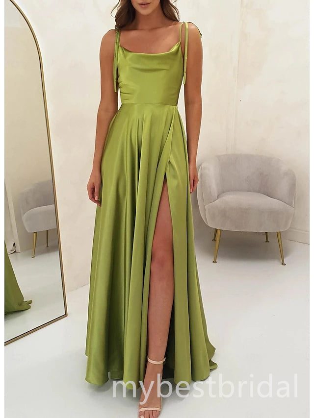 Elegant Jewel Sleeveless Side Slit A-line Long Prom Dress,PDS11681