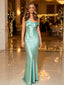 Luxury Asymmetrical One Shoulder Satin Mermaid Long Evening Dress,PDS118593