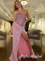 Shiny Sweetheart Sleeveless Side Slit Mermaid Long Prom Dress,PDS11718