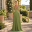 Stunning Olive Green Lace Chiffon Halter Corset Pleated A Line Dress,PDS118696