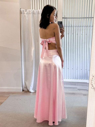 Simple Pink Sweetheart Sleeveless Mermaid Long Prom Party Dress,PDS11760