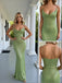 Light Green Jewel Sparkly Sequin Sleeveless Mermaid Long Prom Party Dress,PDS11829
