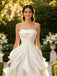 Artistic Pleats Strapless Sleeveless Chiffon A-Line Floor Length Wedding Dresses, WD0383