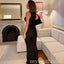 Black Scoop Sleeveless Mermaid Floor Length Prom Dress,PDS11630