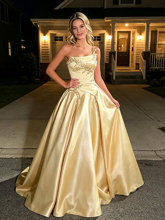 Pretty One Shoulder Lace Appliques Sleeveless A-Line Long Prom Party Dress,PDS118522