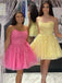 Elegant Square Sleeveless A-line Short Mini Homecoming Dress,  HDS0154