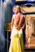 Yellow V-neck Sleeveless Sheath Floor Length Prom Dress,PDS11613