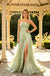Shimmer Strapless Twist Front Metallic A-Line Long Prom Dress With High Slit,PDS118596