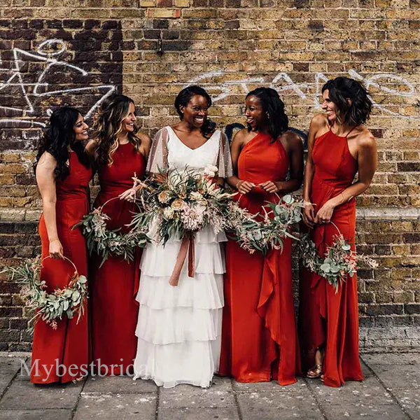 Elegant Halter Sleeveless Side slit Sheath Bridesmaid Dressess, BDS037 mybestbridal Elegant Halter Sleeveless Side slit Sheath Bridesmaid Dressess, BDS037 mybestbridal