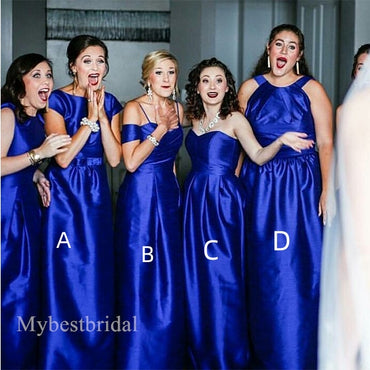 Mismatched Elegant Sleeveless Simple A-line Bridesmaid  Dressess, BDS0370