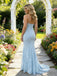 Elegant Spaghetti Straps Lace Appliques Chiffon Long Prom Party Dress,PDS118516