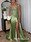 Sparkly Sweetheart Sleeveless Side Slit Mermaid Long Prom Dress,PDS11721