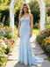 Elegant Spaghetti Straps Lace Appliques Chiffon Long Prom Party Dress,PDS118516