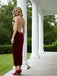 Beautiful V-Neck Sleeveless Velvet Mermaid Long Prom Party Dress,PDS118517