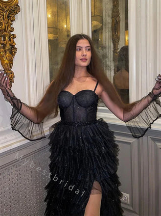 Elegant Sweetheart Sleeveless Ruffle  A-line Long Floor Length Prom Dress,PDS11490