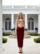 Beautiful V-Neck Sleeveless Velvet Mermaid Long Prom Party Dress,PDS118517
