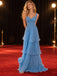 Elegant Pleated Chiffon Sweetheart Wide Strap Tiered Evening Dress,PDS118699
