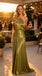 Olive Green Metallic Pleated Halter Tiered Long Prom Evening Dress,PDS118599