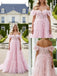 Cute Off Shoulder V-Neck Chiffon A-Line Long Prom Party Dress,PDS118515