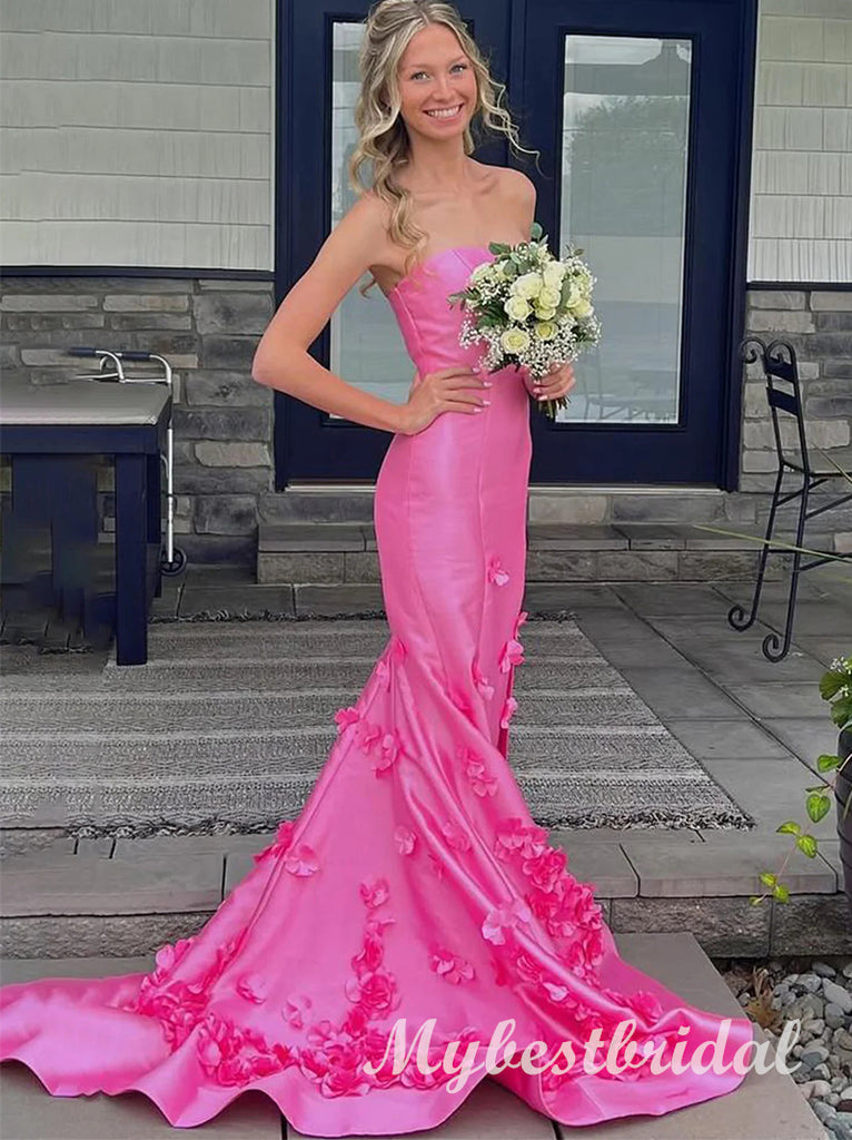 Elegant Strapless Sleeveless Mermaid Long Prom Dress,PDS11724