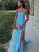 Elegant Strapless Sleeveless Side slit Mermaid Long Floor Length Prom Dress,PDS11491