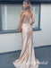 Sparkly Spaghetti Straps Sleeveless Side Slit Mermaid Long Prom Dress,PDS11727