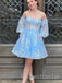 Elegant Off shoulder A-line Short Mini Homecoming Dress,  HDS0158