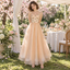 Stunning Floral Appliqué Tulle Strapless Slit Tiered Evening Gown,PDS118705