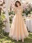 Stunning Floral Appliqué Tulle Strapless Slit Tiered Evening Gown,PDS118705