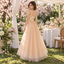 Stunning Floral Appliqué Tulle Strapless Slit Tiered Evening Gown,PDS118705