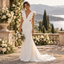 Chic Deep V Ruffle Strap Cutout Waist Chiffon Mermaid Wedding Dress, WD0402