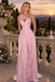 Gorgeous Pink One Shoulder Lace Shimmer A-Line Prom Dress,PDS118543