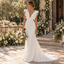 Chic Deep V Ruffle Strap Cutout Waist Chiffon Mermaid Wedding Dress, WD0402