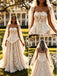 Luxury Strapless Sleeveless Lace A-Line Floor Length Long Wedding Dresses, WD0366