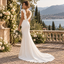 Chic Deep V Ruffle Strap Cutout Waist Chiffon Mermaid Wedding Dress, WD0402
