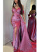 Sexy Off Shoulder Sleeveless Side Slit Mermaid Long Prom Dress,PDS11551