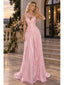 Gorgeous Pink One Shoulder Lace Shimmer A-Line Prom Dress,PDS118543
