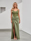 Sexy Sage Lace Top Knot Side Slit Sleeveless Mermaid Long Prom Party Dress,PDS11831