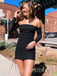 Sexy Black Off shoulder Sheath Short Mini Homecoming Dress,  HDS0161