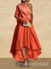 Orange One Shoulder High Low A-line Long Prom Dress,PDS11687