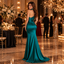 Elegant Halter Sleeveless Satin Twist Front Slit Long Formal Dress,PDS118710