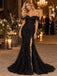 Romantic Off Shoulder 3D Floral Lace Tulle Mermaid Slit Gown,PDS118713