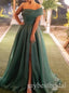 Elegant One Shoulder Sleeveless Side Slit A-line Long Prom Dress,PDS11689