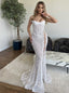 Sparkly Strapless Sleeveless Side Slit Mermaid Floor Length Prom Dress,PDS11604