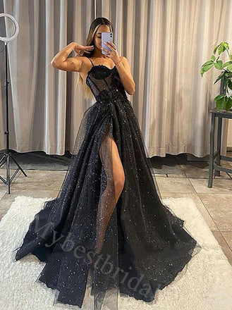 Sexy Sweetheart Sleeveless Aline Side slit  Long Floor Length Prom Dress,PDS1143