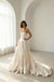Stunning Sweetheart Strapless Satin A-Line Floor Length Long Wedding Dresses, WD0367