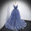 Elegant V-neck Sleeveless A-line Floor Length Long Prom Dress,PDS11568