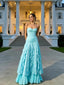 Beautiful Sweetheart Ruffles A-Line Chiffon Long Prom Party Dress,PDS118525