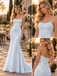 Delicate Spaghetti Strap Lace Applique Mermaid Train Formal Dress,PDS118716