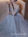 Romantic Off Shoulder Sleeveless A-line Long Prom Dress,PDS11690